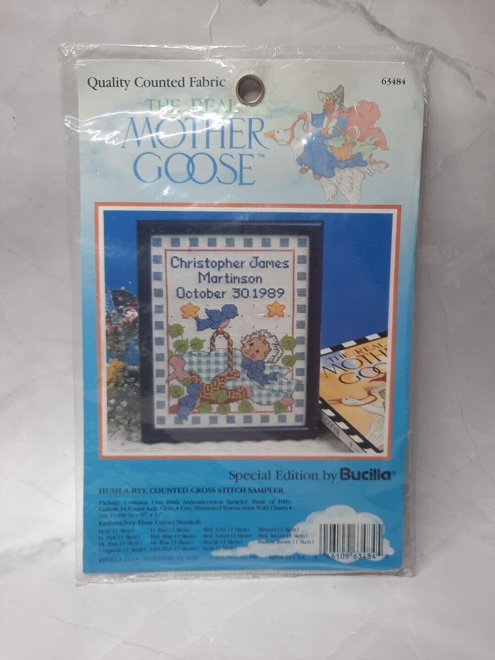 Bucilla Mother Goose Counted Cross Kit Hush A Bye Sampler 63484